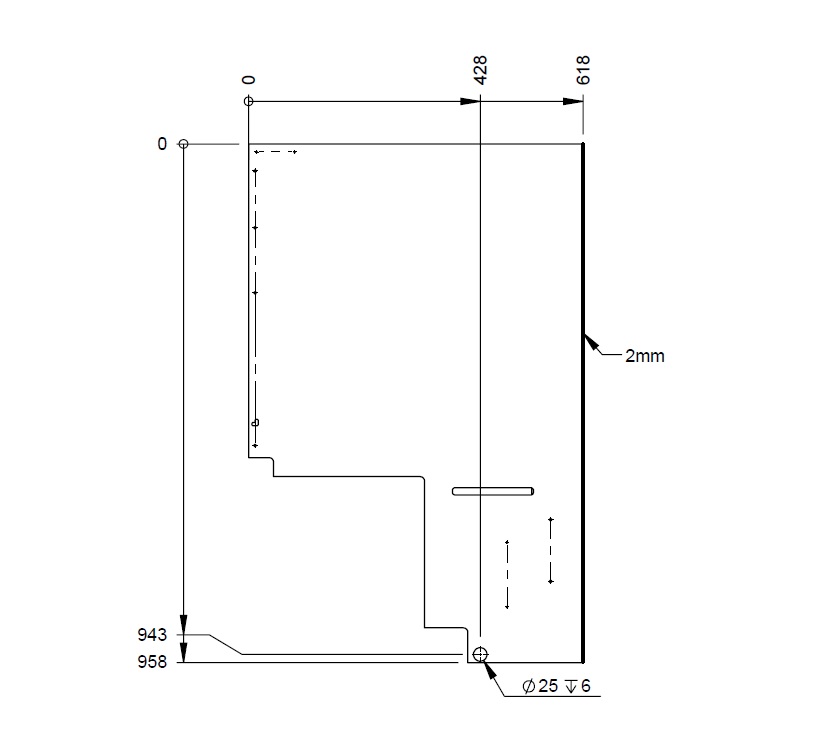 AH2 75-2 75-4 KITCHEN R/H END PANEL