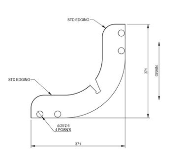 UN4 Valencia Bed Corner Middle Support 90 Deg