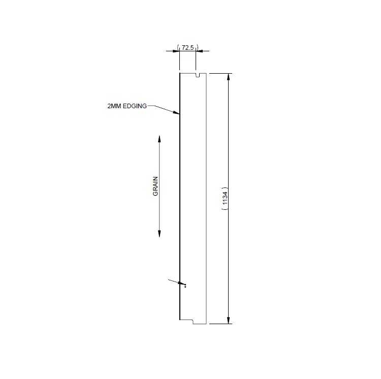 PT2 550-4 Sideboard L/H End Top Panel