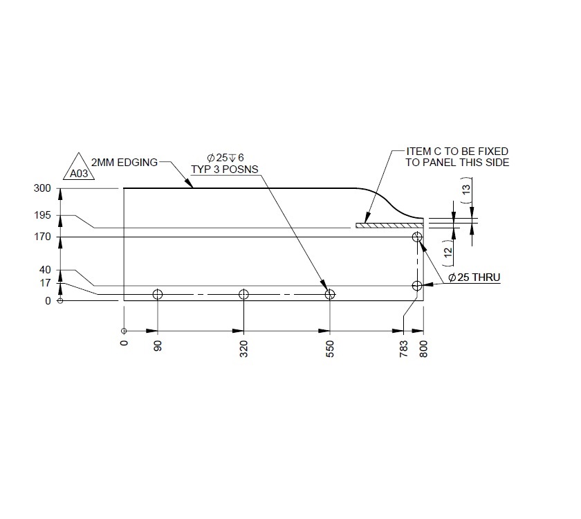 Uni III Cab Pam Vanity Unit R/H Side Panel