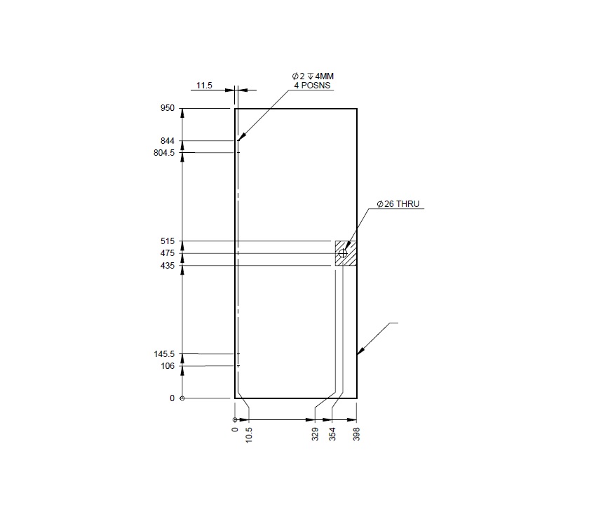 UN4 Pam/Seg Washroom Locker Door 398x950 mm