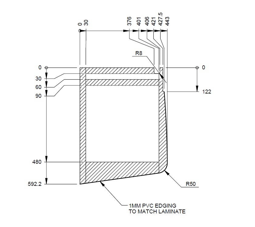 PT2 550-4 Sideboard Worktop (Revision A01)