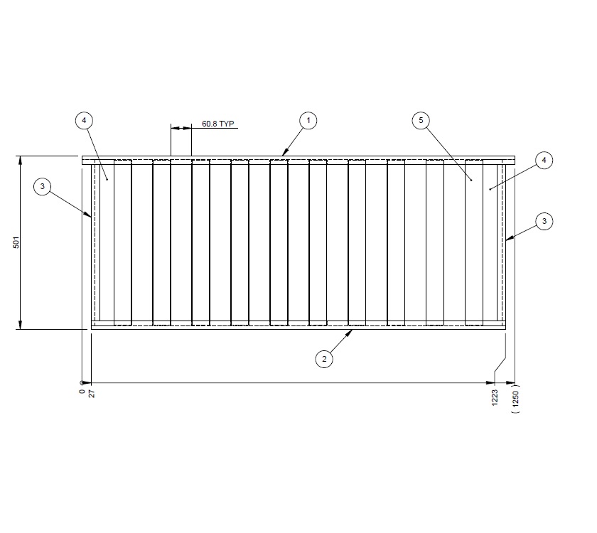 UN4 Cad Vig Cab N/S or O/S Front Bunk Slats