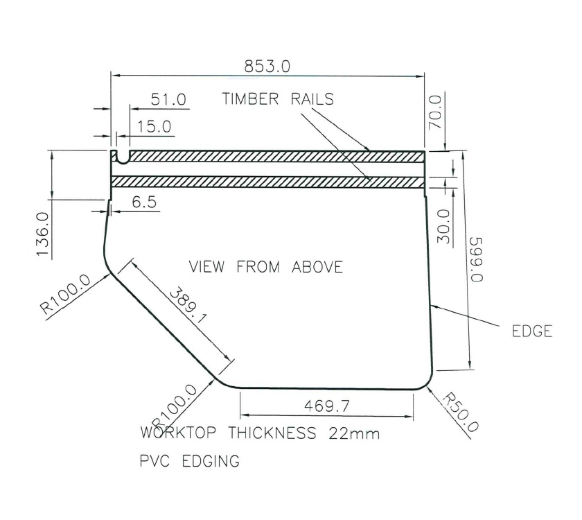 Pursuit II 400-2 Sideboard Worktop