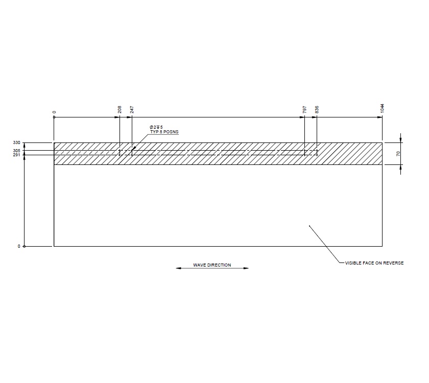 AH2 79-6 Drop Down Bed Locker Door 1044x330mm(A02)