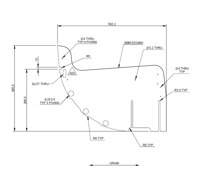 Uni III Cabrera Pamplona Rear Locker L/H Inner End