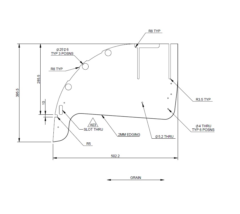 Uni III Cabrera Pamplona Rear Locker R/H Inner End