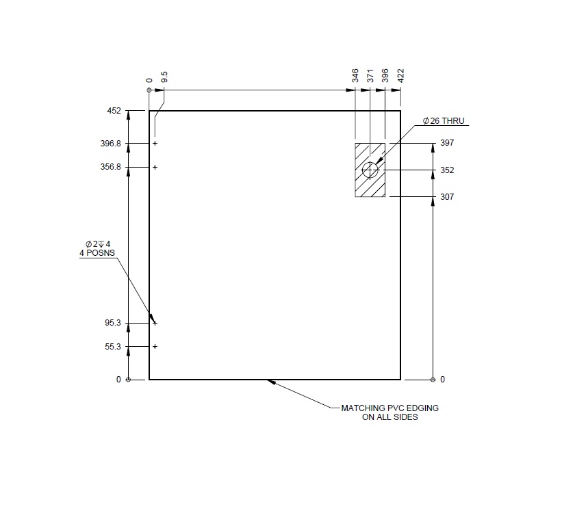 UN4 Car/Vig R/H Front Lower Robe Door 422x452 mm