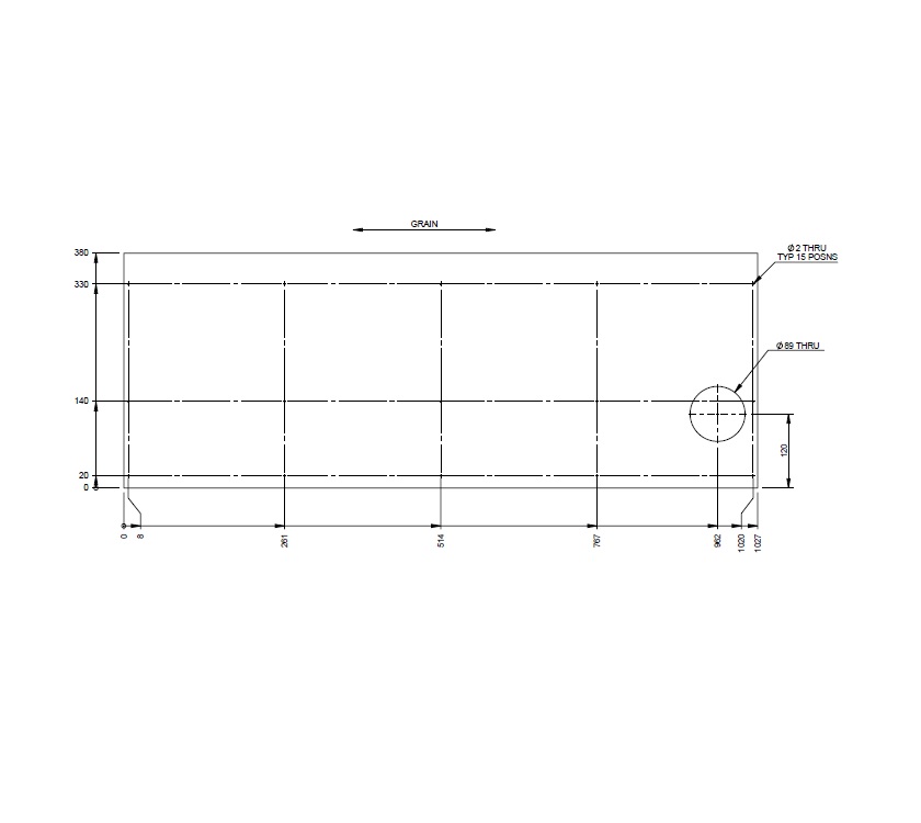 AH2 79-6 Rear Lounge O/S Baffle Board Facia