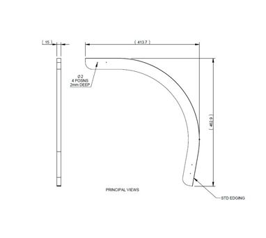 AE2 706 Drop Down Bed Curved Fallout Protector