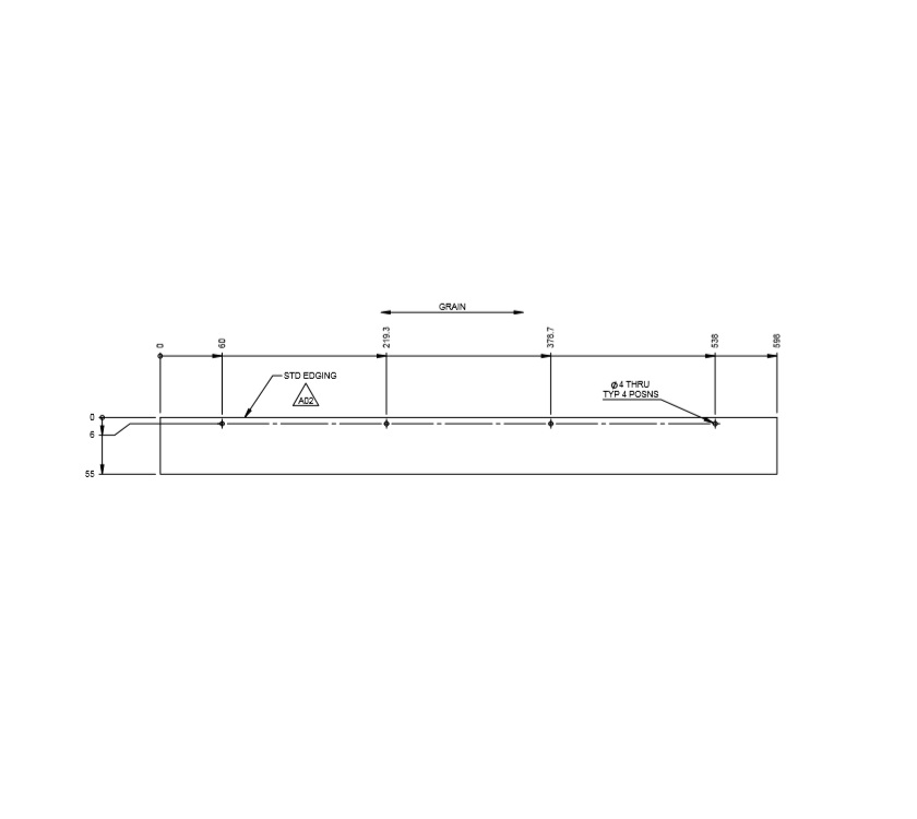 UN4 Cadiz N/S or O/S Rear Bunk Hinge Panel Short
