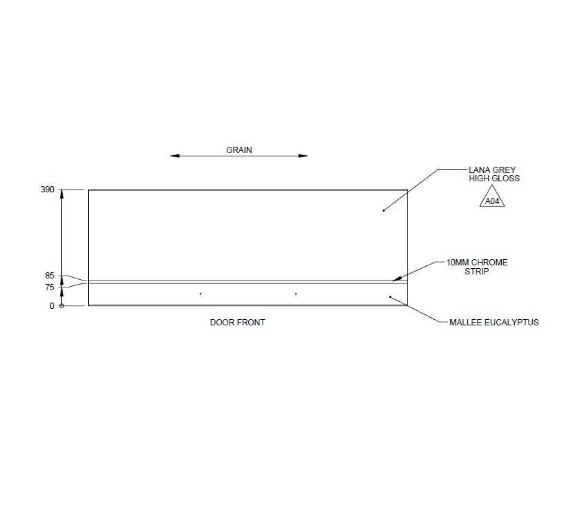 UN4 Upper Locker Door 390x1069mm