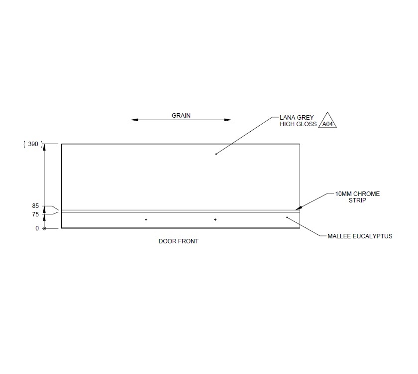 UN4 Barcelona Upper Locker Door 390x1100 mm (Matte)