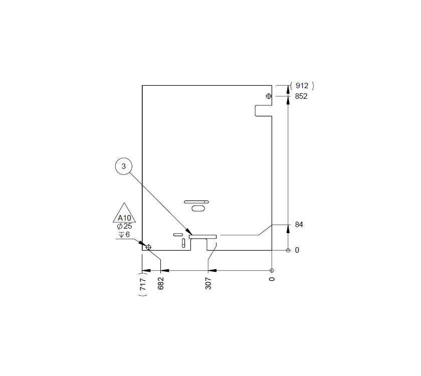 UN4 Kitchen L/H Oven Divider Panel