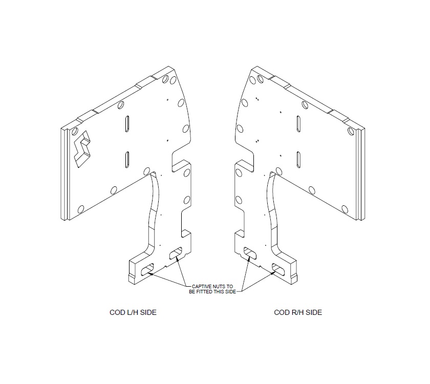UN4 N/S & O/S Pair COD Chest of Drawer Side Panels