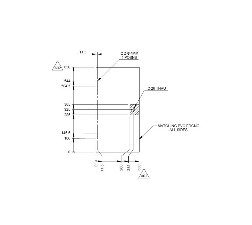 UN4 Cabrera Washroom Locker Door 300x650mm