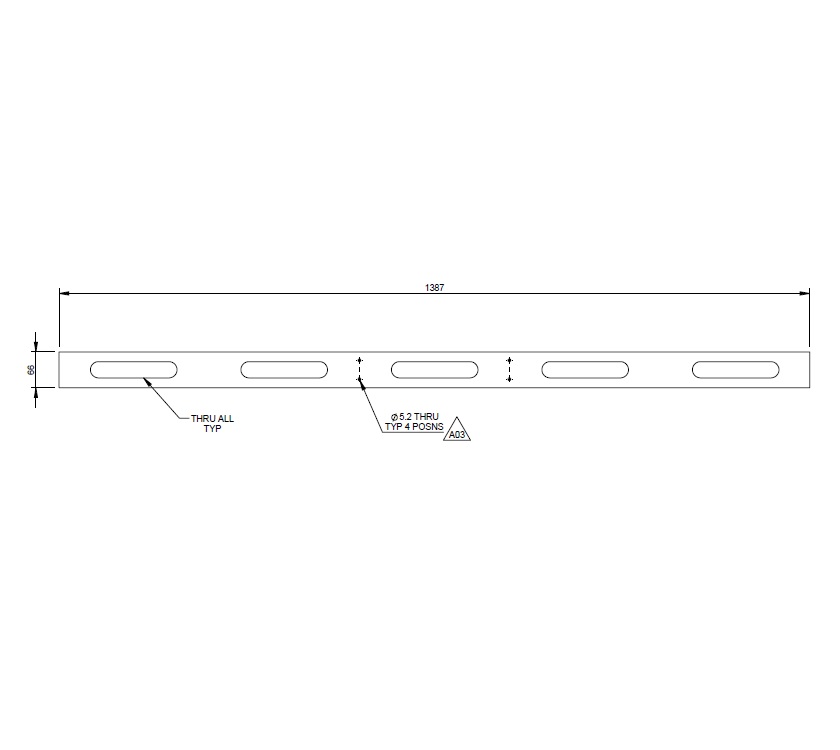 UN4 Front Bunk Radiator Guard 1387x66x3mm