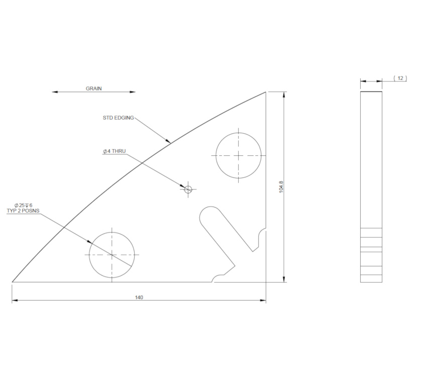 UN4 Island Bed Corner Brace R/H