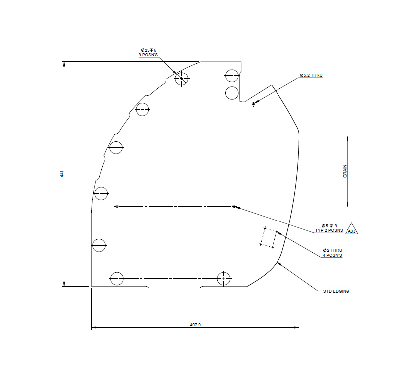 AH2 75-4 Fixed Bed Locker Rear Centre Divider