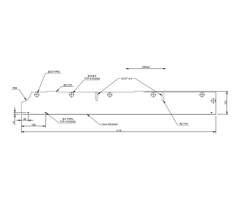 UN4 Val Bar Mad Washroom Cupboard L/H Side Panel