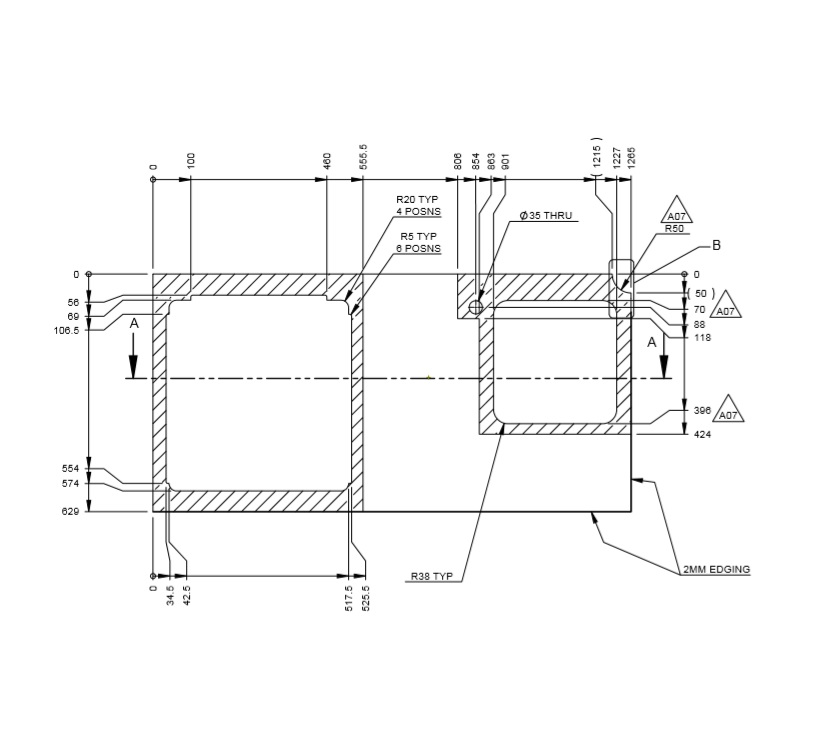 AH2 79-4 79-4T Kitchen Worktop (R/H Sink) (RevA07)