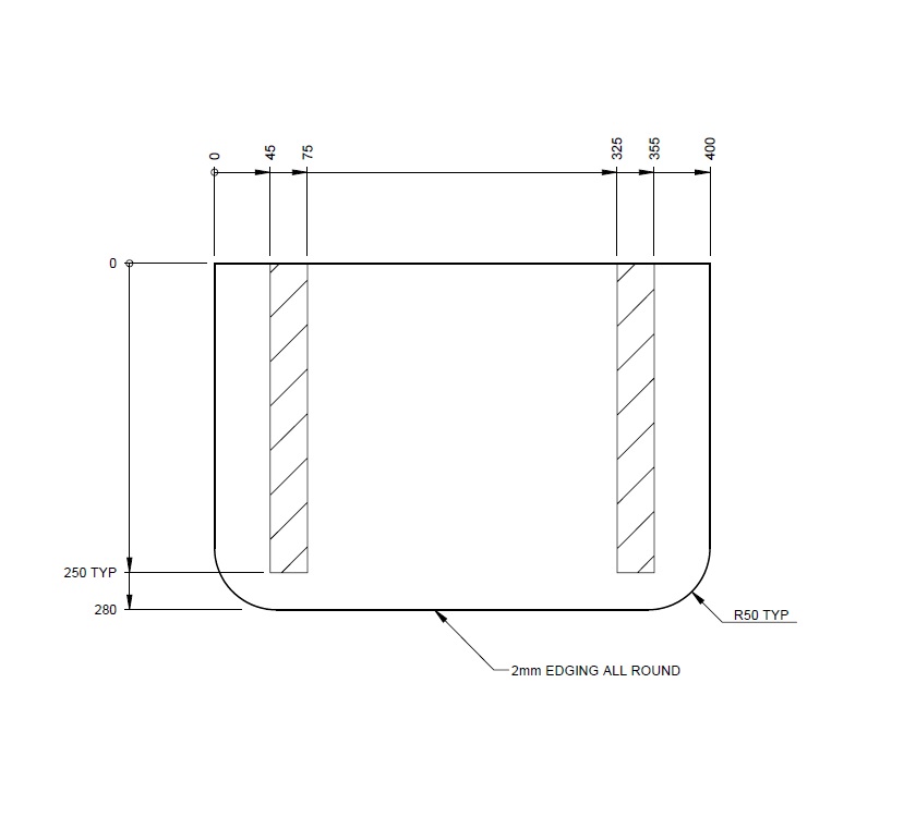 Autograph II 75-2 Kitchen Worktop Extention Flap