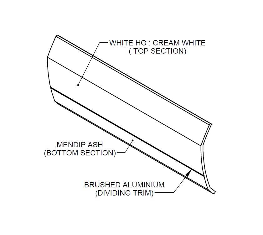 AH2 682/796 Rear Lounge Top Locker Door 1120 mm