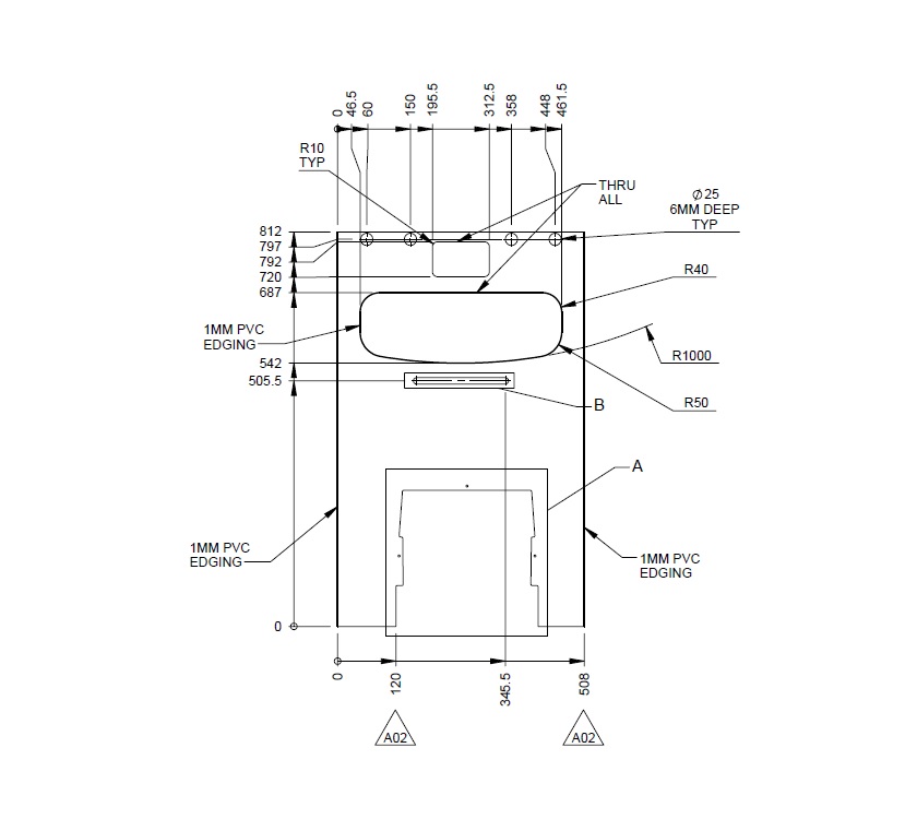 AH2 75-2 75-4 TC Toilet Housing Front