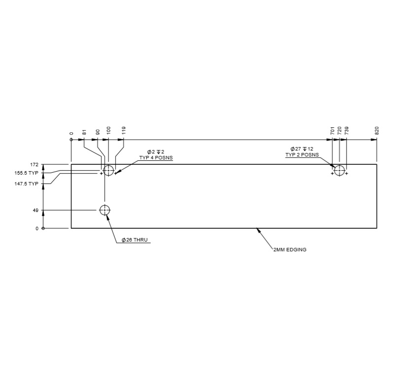 Read more about AE2 AL1 66-2 Kitchen L/H Door 820x172x15mm (A03) product image