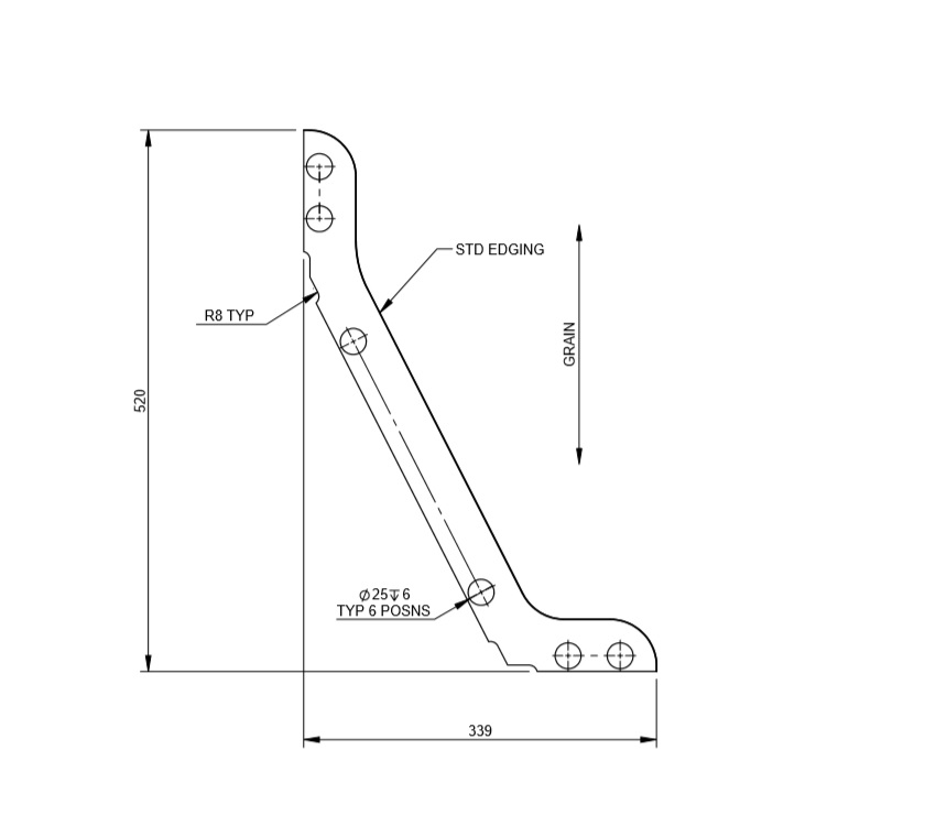 Read more about UN4 Island Bed Angled Panel Brace L/H product image