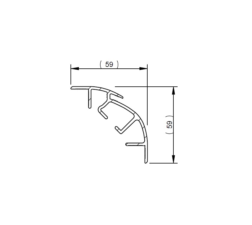 side/ceiling straight N/S Lengh  3512MM WHITE