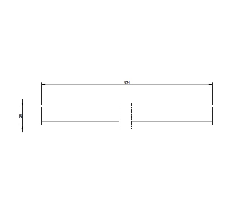 AE2 70-6 Rear Pull Out Bed Slat 834x29x15mm