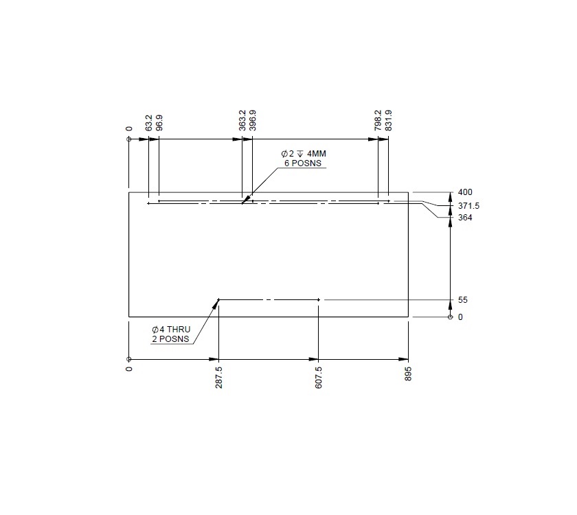 PX1 Front Top Locker Door 895x400x15mm