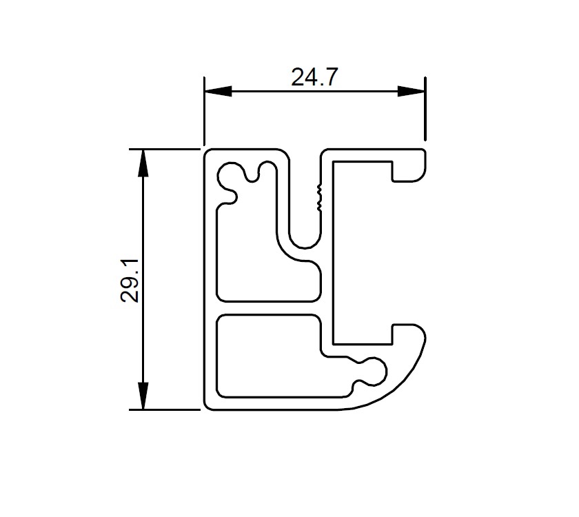 STD Island Bed Front Top Frame 1226x29.1x24.7mm use 1310609