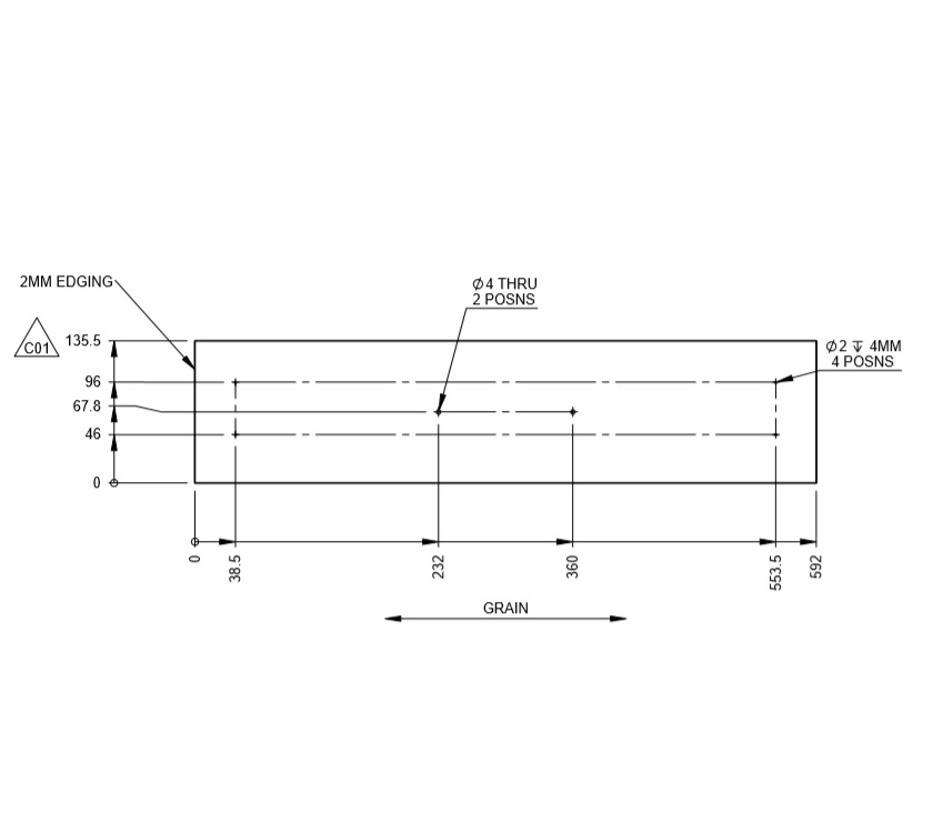 Read more about PX1 COD Chest of Drawer Face 592x137x15mm (RevA04) product image