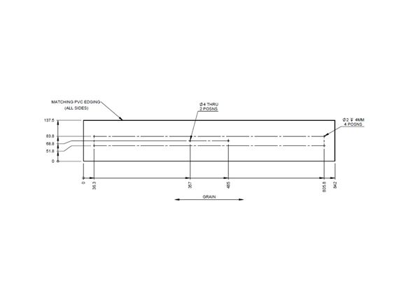 PS6 COD Drawer Face 842x138x15mm (Revision A04) product image