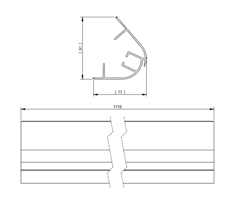 AH3 Front Horizontal Cross Rail 1710mm - White