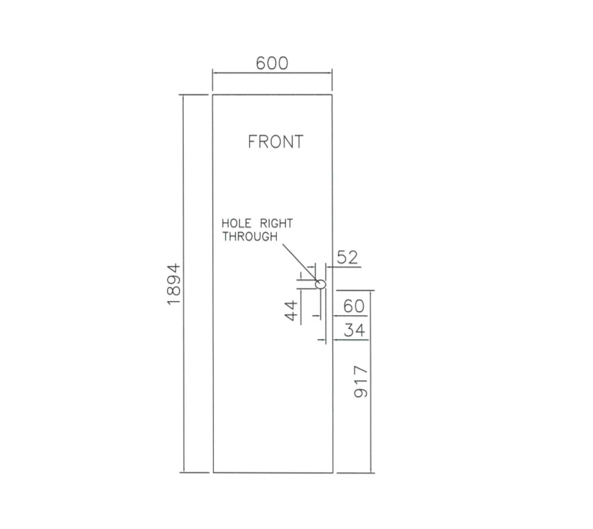 AE1 640 TC Door 1894x600 mm