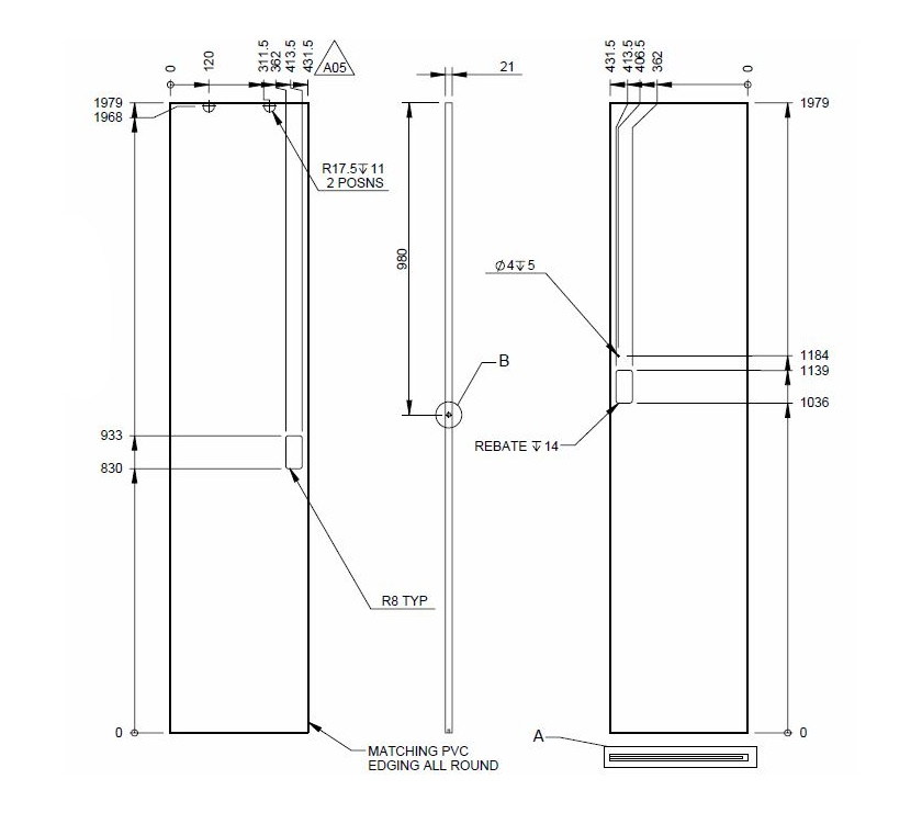 AH3 794T N/S Bedroom Sliding Door