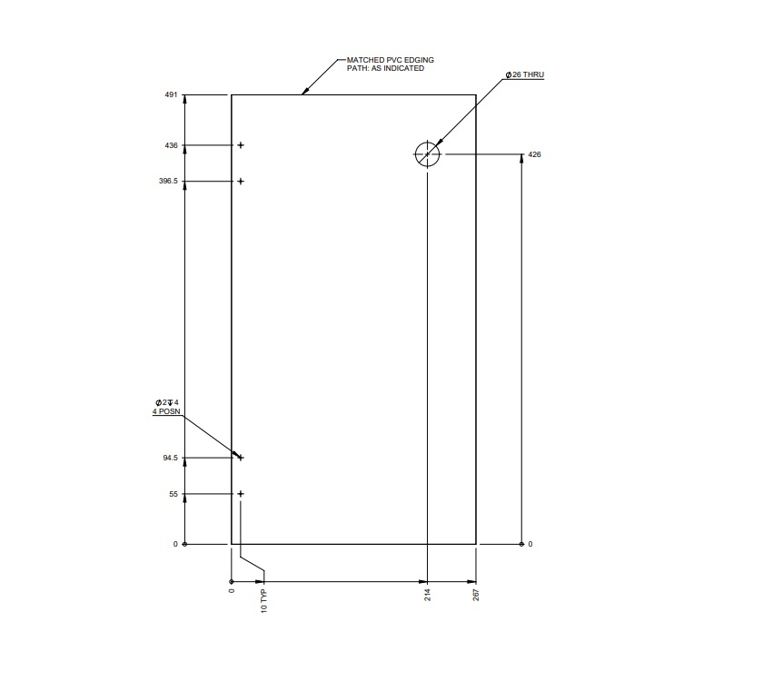 AH3 79-2 & 79-4F Upper LH TV Cabinet Door