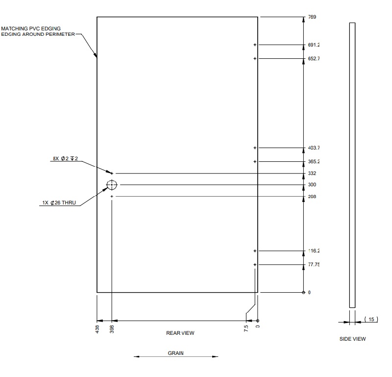EV1 Adamo 75-4DL Robe R/H Door