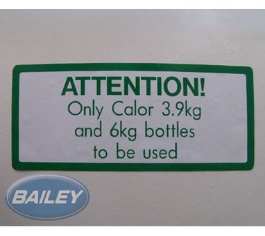 Orion 6.9kg Gas Bottle Green Sticker.
