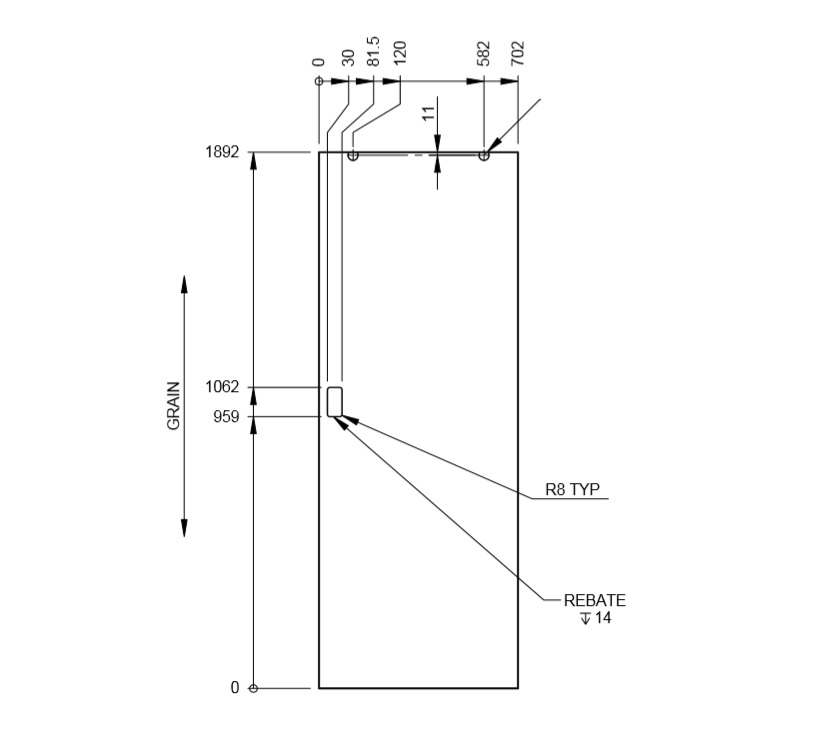 UN3 Cab/Pam N/S Bedroom Sliding Door