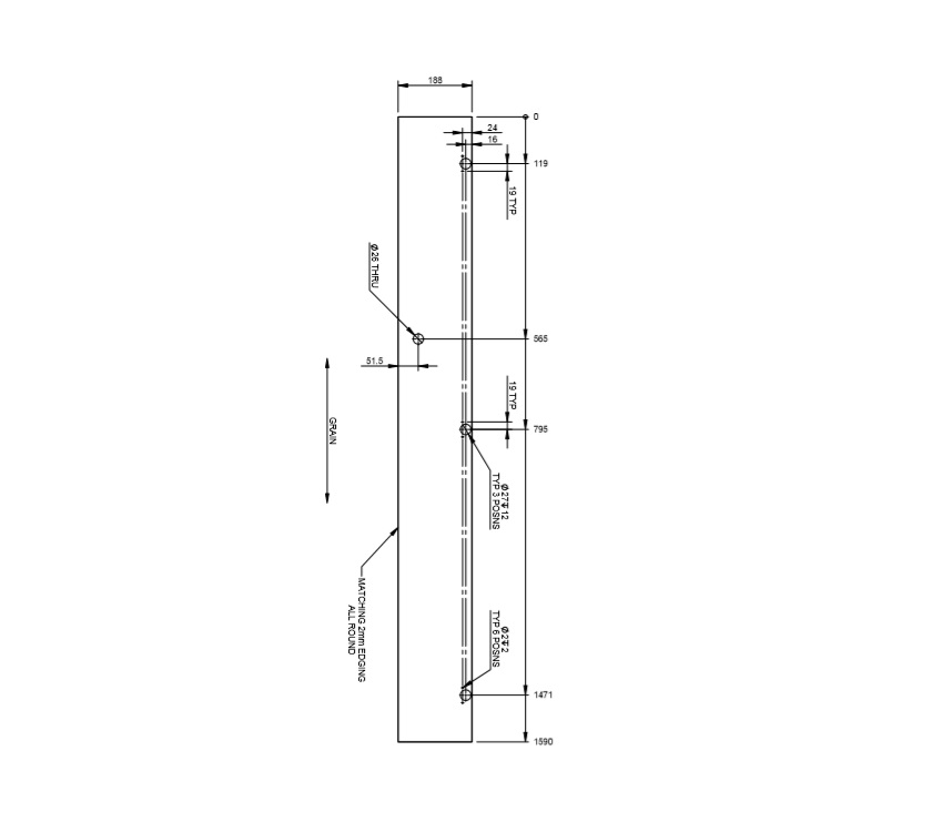 Unicorn III Pamplona Table Store Door 1590x188mm