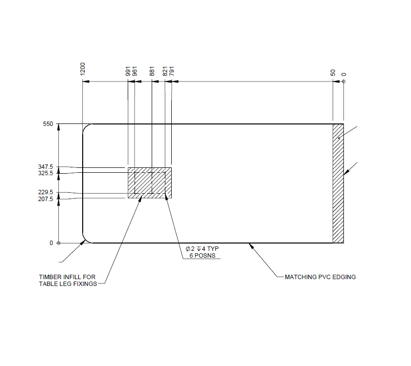 AH2 75-4 O/S Dinette Table Top (Revision A01)