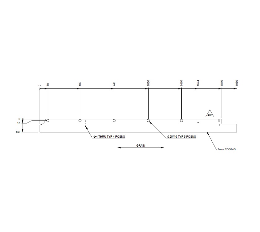 Uni III Cab Pam Bedroom Sliding Door Cheek N/S