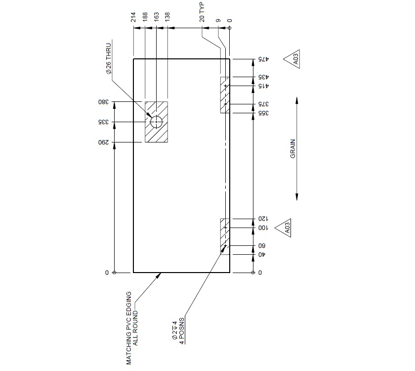 Read more about UN4 Vigo Cabinet Door (Over Wheelbox) 475x214 mm product image