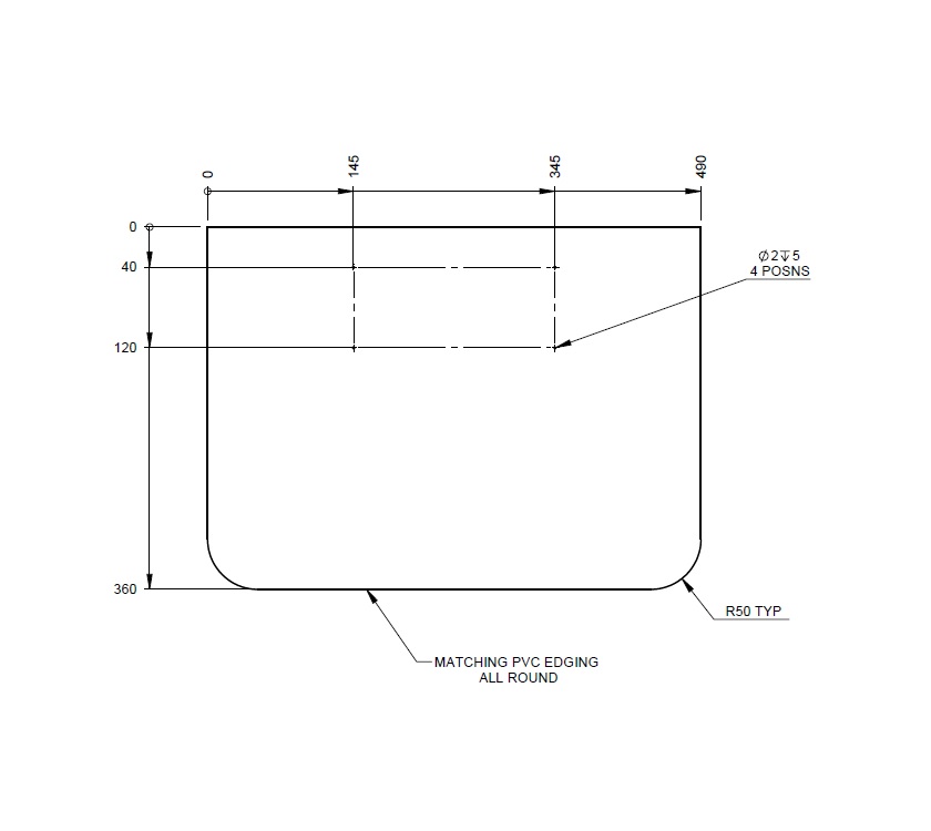 AE2 76-4 & 74-4 Lounge Table Ext (Top Only) (A01)