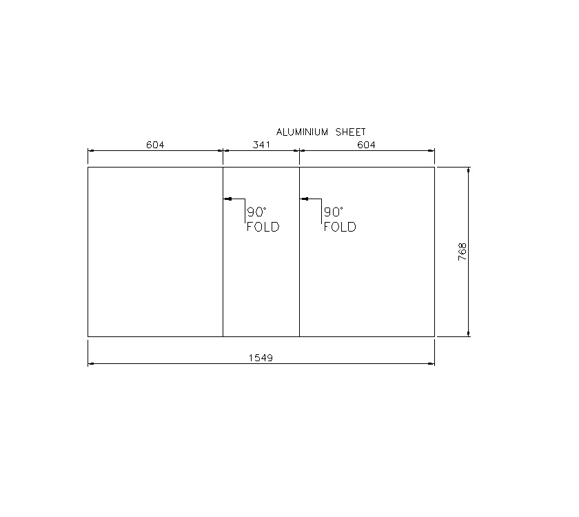 Gas Box Aluminium Sheet 608x341mm