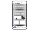 AH3 74-2 Tyre Pressure Label Decal